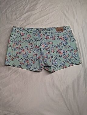 Levi's Mint Floral Printed Jean Shorts
